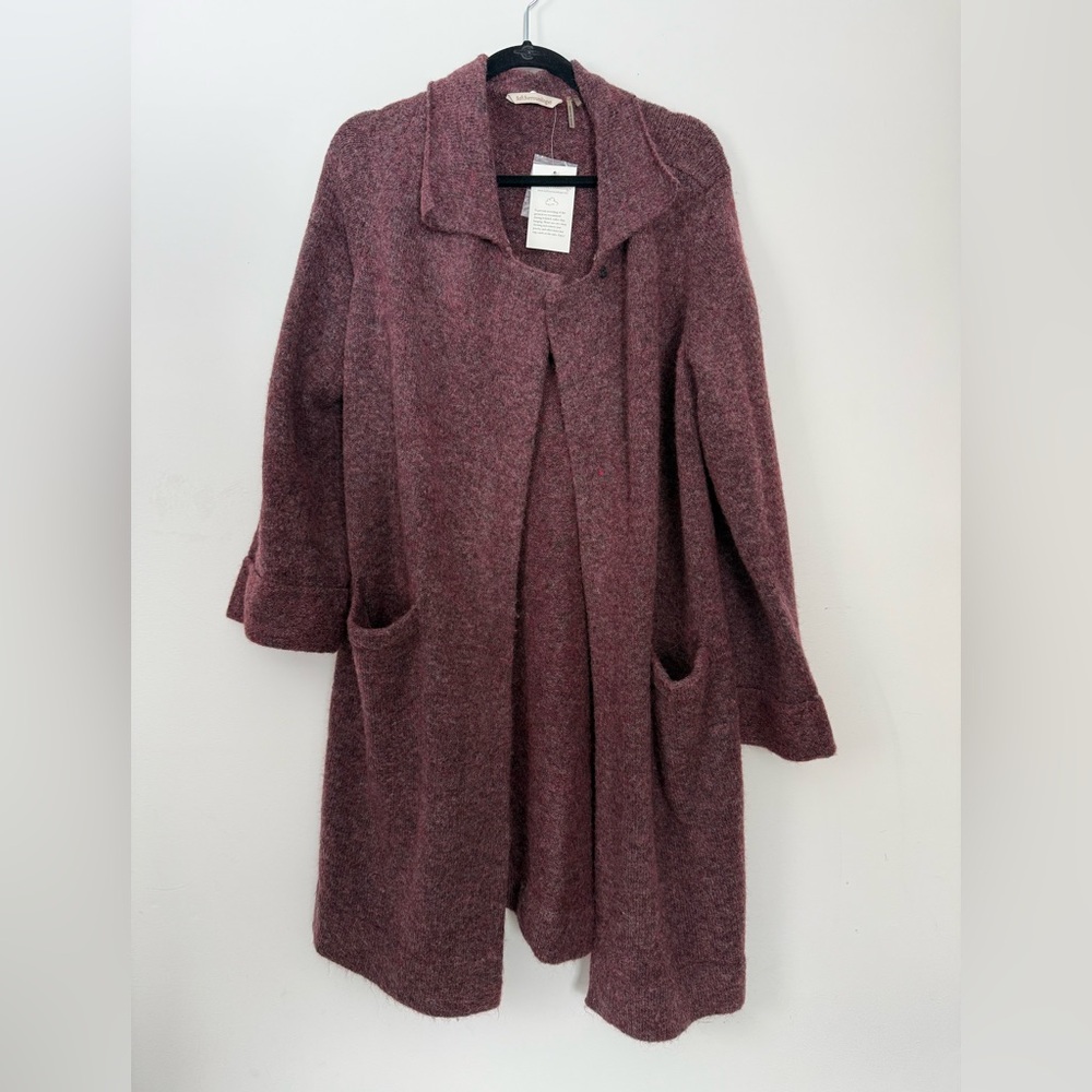Soft Surroundings Sweater Cardigan Duster Coatigan Mohair Blend Purple Sz 1X